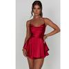 Bareback Satin Camisole Dress for Women Backless Satin Sling Dress Women