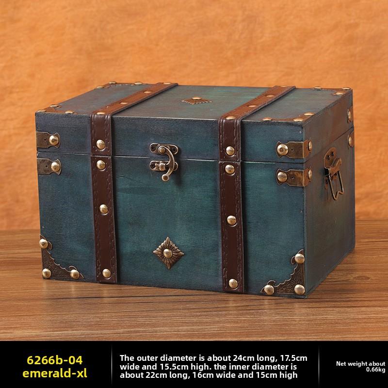 European Retro Wooden Lock Storage Box Home Storage Box Wooden Box Decorative Ornament Secret Room Escape Prop Box