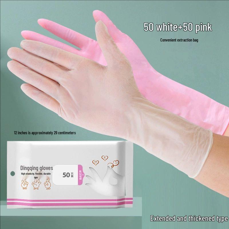 Disposable Extended Nitrile Gloves for Durable Oil-Proof Dishwashing, Cleaning, and Housework.
