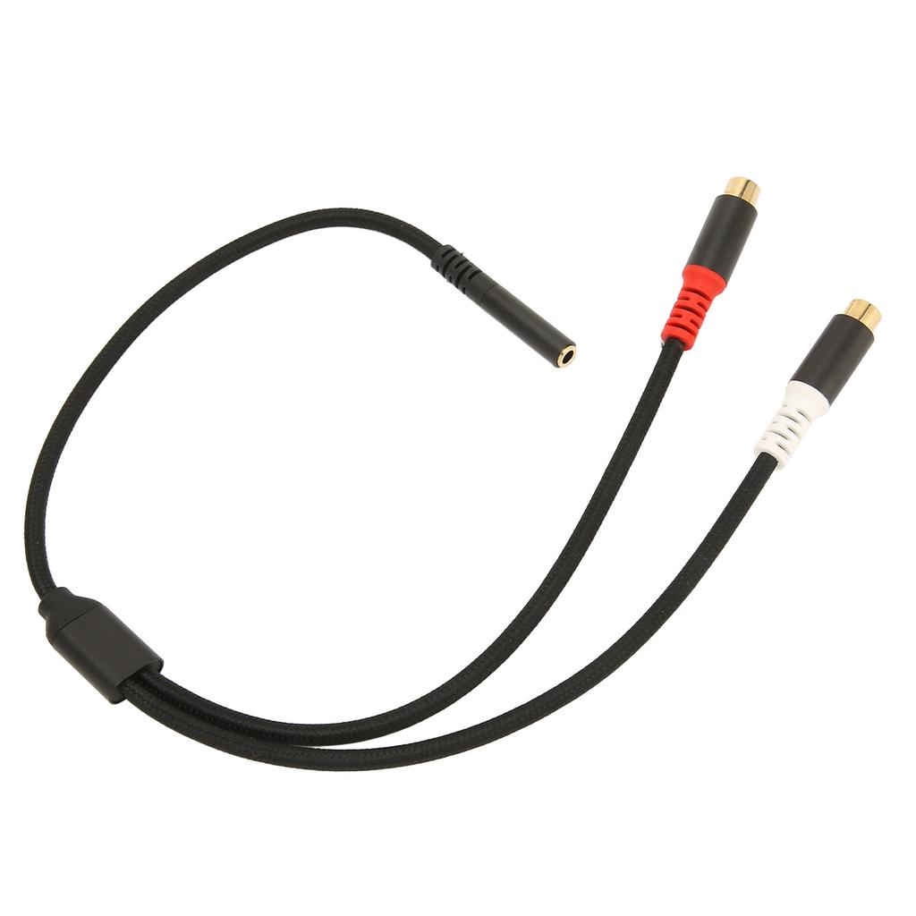 3,5 mm Dişi - 2 RCA Dişi Kablo 2 Yönlü Transfer 24 Ayar Altın Kaplama HiFi Stereo RCA Y Ayırıcı Kablo