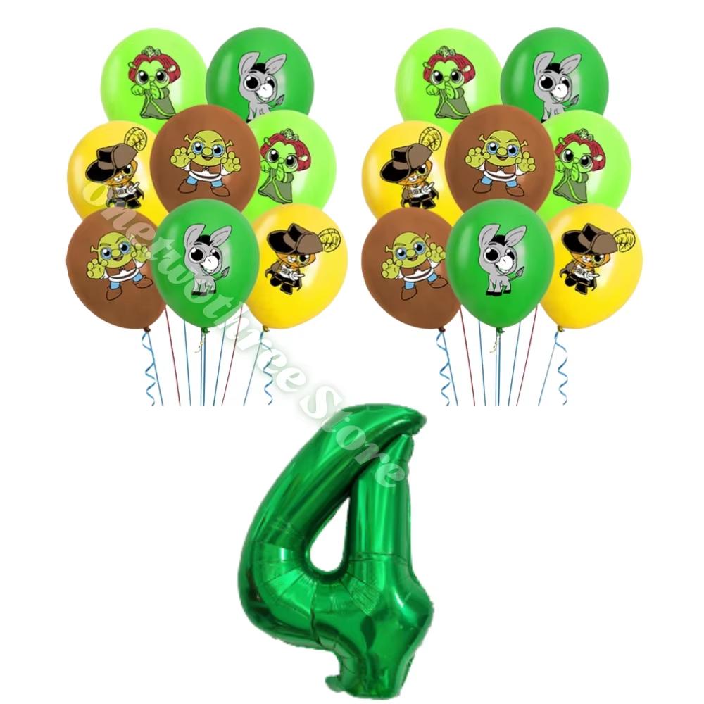 Monster Shrek Birthday Party Decoration Prince Donkey Green Princess Balloons Cup Plate For Kids Baby Shower Party Favor Gifts