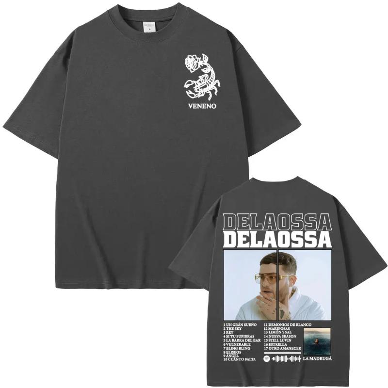 Rapper Delaossa Album Graphic T-shirts for Men Fashion Gothic Retro Short Sleeve Unisex Casual 100% Cotton T-shirt