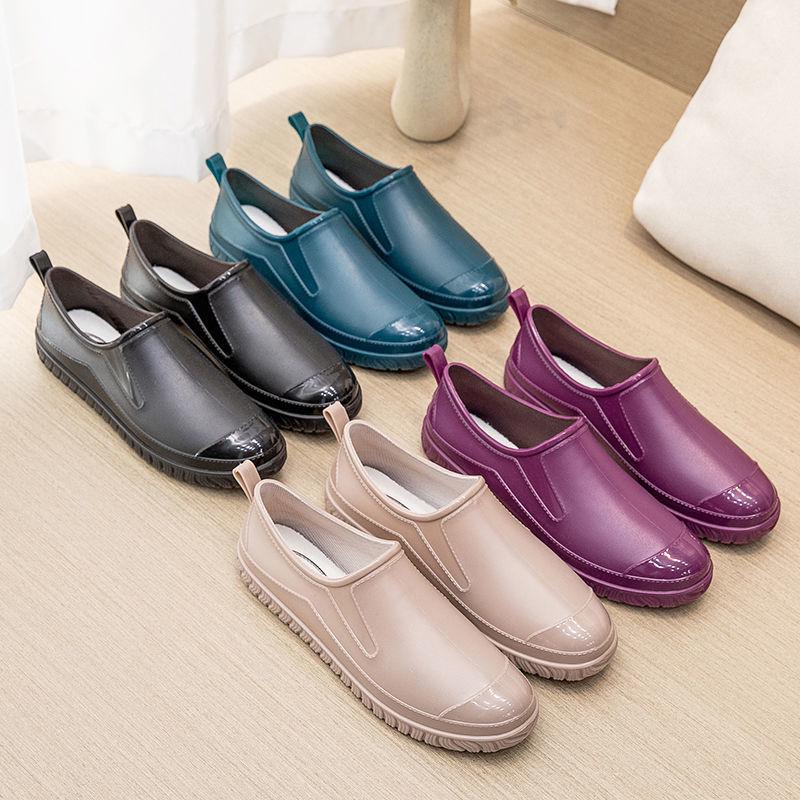 "Wasserdichte, rutschfeste Damen-Gummistiefel mit niedrigem Schaft für Frühling und Herbst"(Bestellen Sie eine Nummer größer)