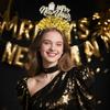 Christmas and New Year Decorations, Headbands, New Year's Eve Party Photo Atmosphere Props, Champagne Goblets, Letter-colored Ribbon Headbands