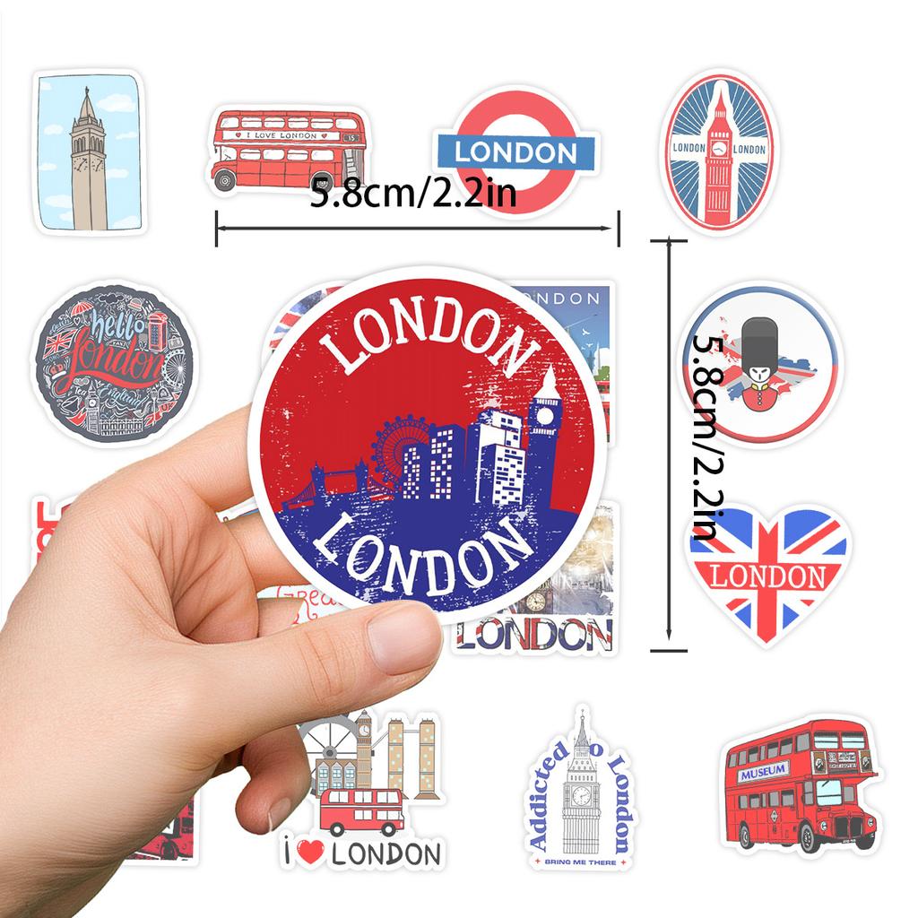 50 Trendy Brand British Style Notebook Skateboard Suitcase Water Cup Graffiti Decoration Stickers