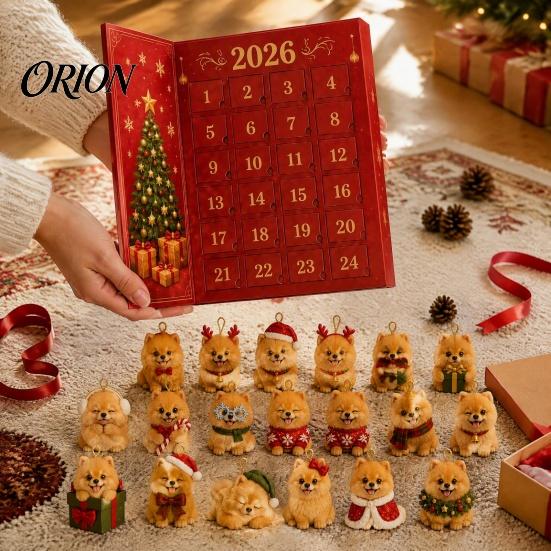 Christmas Advent Calendar 2026 Pet Themed 2026, 24 Days Countdown with Gift for Dog Lovers Pcs Mini 3D Cat Ornaments, Holiday Gifts Home Party