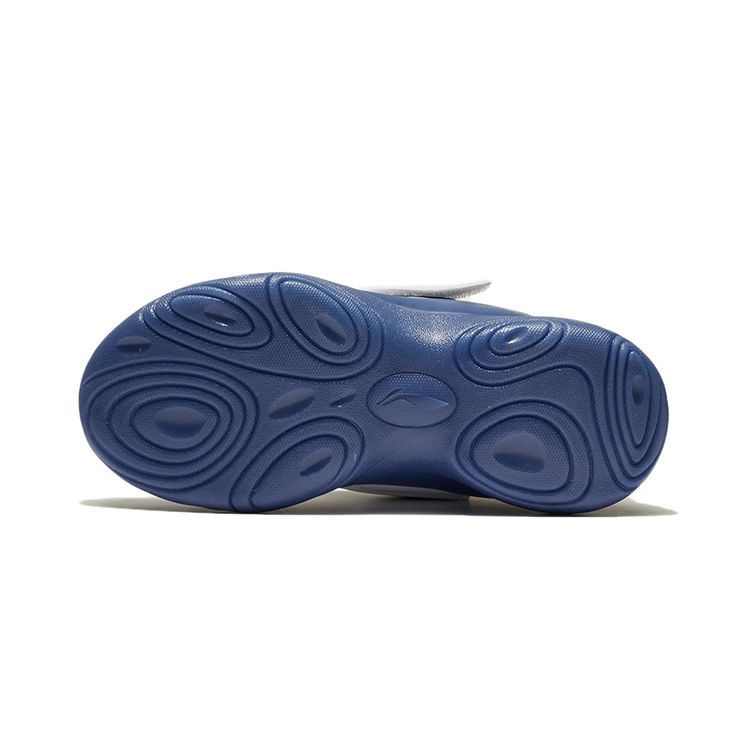 Li Ning Childrens Starshine Non-Slip Shock Absorbing Wear-Resistant Casual Shoes Kids Casual Shoes White Blue YKNS024-1