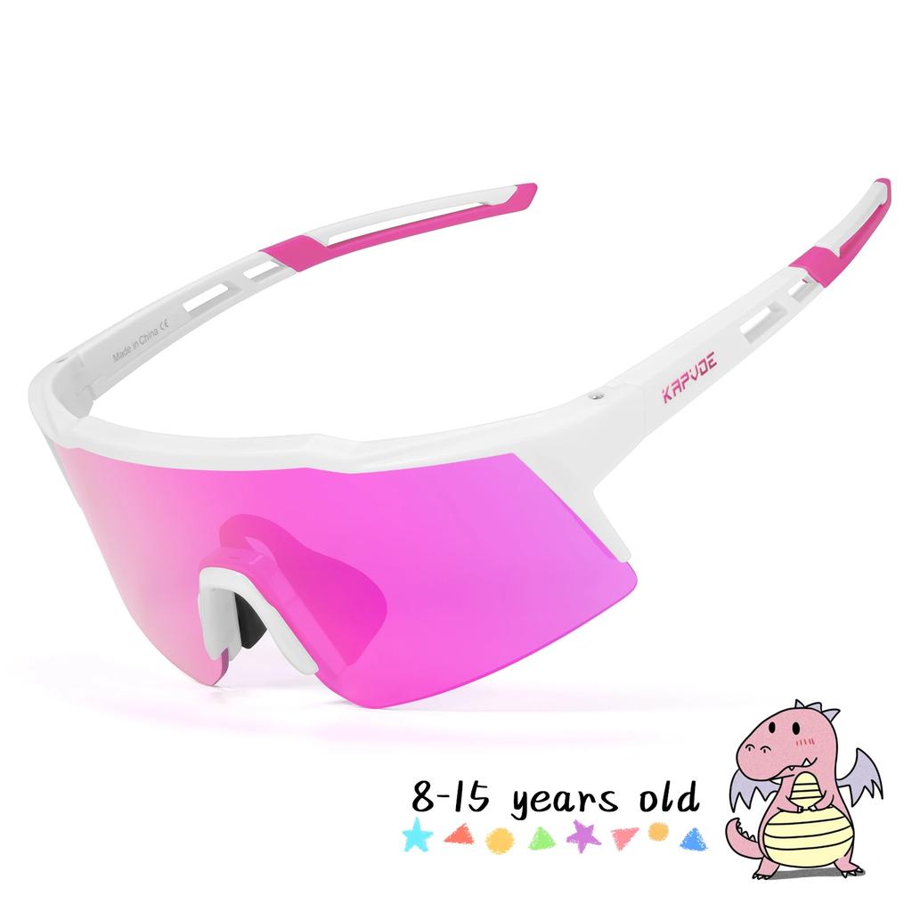 Kapvoe Girls Photochromic Sunglasses Child Sports Glasses for Skating Cycling Glasses Kids UV400 Boys Fashion Bike Goggles Cool