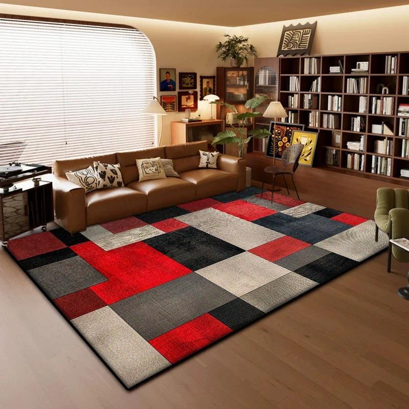 Modern Geometric Rug For Living Room Bedroom Kitchen Bathroom Non-Slip Easy-Clean Washable Rug