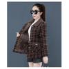Women's Winter Plaid Woolen Coat With Fleece Lining Casual Lapel Button Jacket