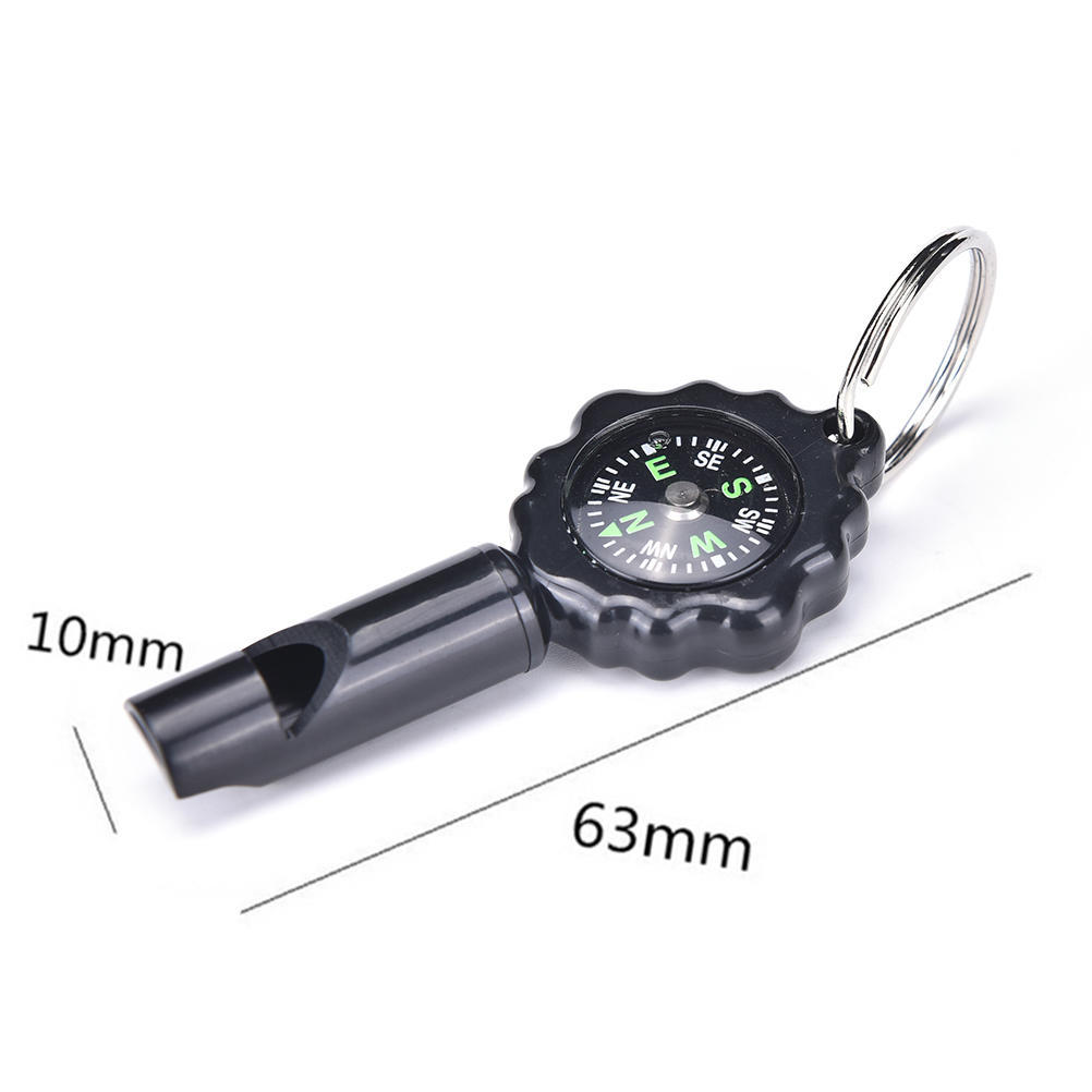 Camping Survival Whistle Compass Thermometer Led Flashlight