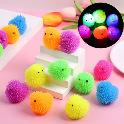 12 Adet LED Puf Topu Paskalya Yumurtası Çocuklar İçin Parlayan Oyuncaklar Işıklı Sıkılabilir Duyusal Top Fidget Oyuncakları Paskalya Yumurtası Dolguları Parti Hediyeleri Paskalya Sepeti