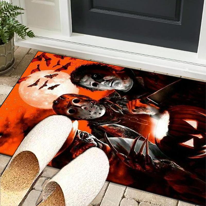 Horror Movie Icons Office Rug Chair Mat, Game Carpet, Suitable for Front Door, Bedroom, Living Room, Desk, Holiday Gift