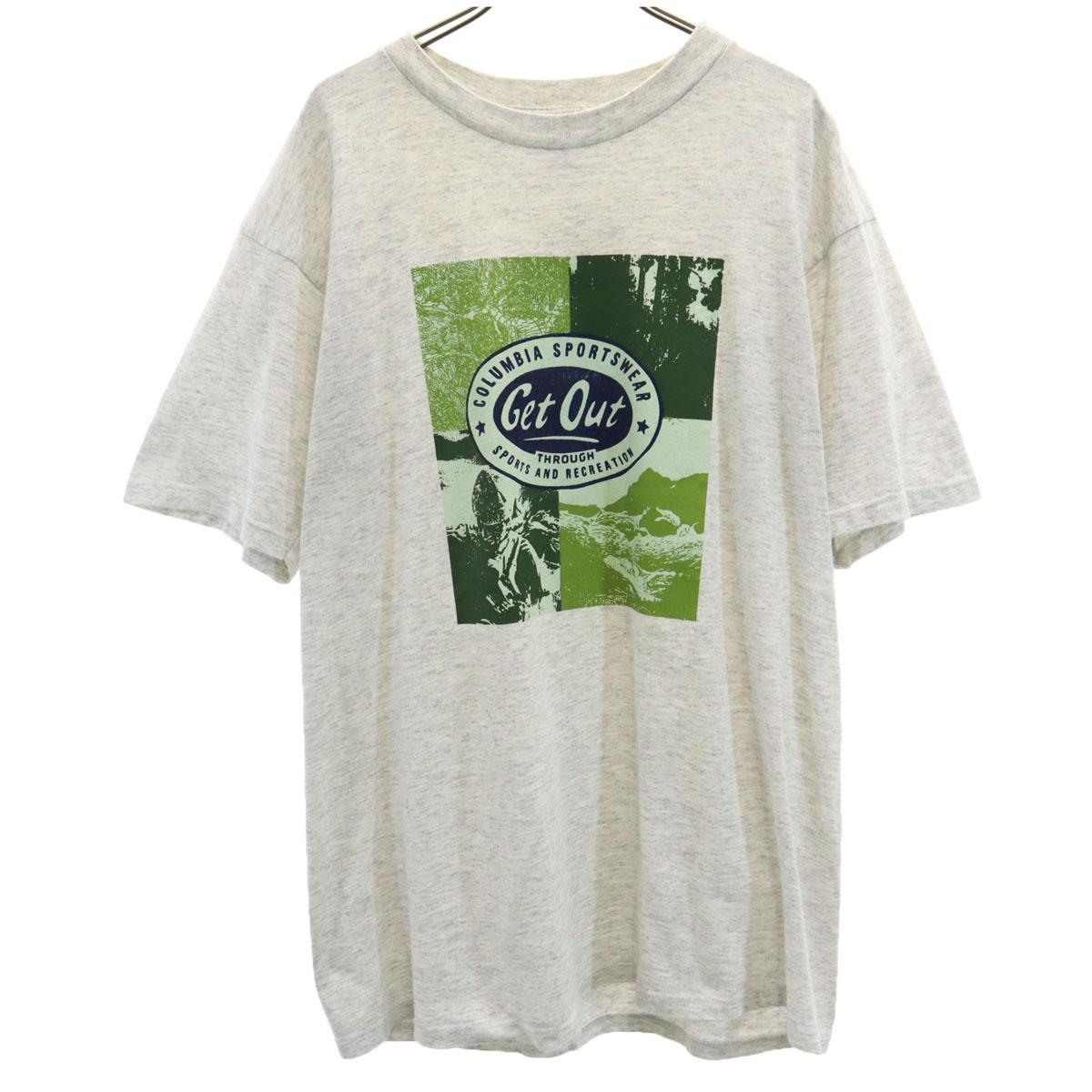 

Columbia 90s Made in Canada Old Short sleeve T-shirt L Gray Outdoors Men s Used