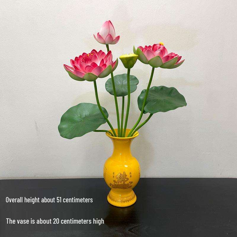 Petites Fleurs Artificielles Décoration Lotus Lys pour Maison & Offrandes à Bouddha