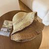 Women Summer Handwoven Rainbow Straw Hat Korean Fashion Wide Brim Breathable Cap for Beach Travel Sun Coverage