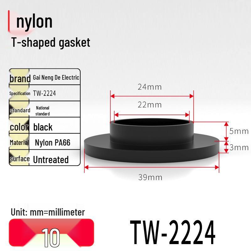 T-shaped Nylon Gasket Ring Screw Shaft Sleeve, Round Concave-Convex Insulation Pad, M2-M35