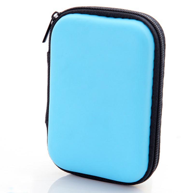 Mini Zipper Hard Headphone Holder Case Earbuds Pouch Box Key Coin Purse Earphone Holder Box Case USB Cable Organizer Storage Bag