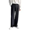 Men White Straight Pants Fashion Korean Loose Suit Trousers Casual Draped Baggy White Wide Pant Male Streetwear