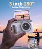 True 4K Digital Camera with Real 21MP Sony CMOS and 64MP Images  3-Inch Rotating Screen Vlogging Camera with Built-in Microphone  16 Retro Filters 