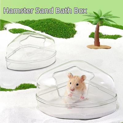 Boîte de Bain de Sable pour Hamster en Forme de Fromage Boîte à Litière Transparente pour Hamster pour Petits Animaux