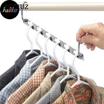 Crochet Magique Multifonctionnel pour Suspendre les Vêtements Cintres Métalliques pour Placard Gain de Place Organisateur de Vêtements