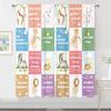 Cartoon Safari Animal Curtains Rod Pocket Woodland Wildlife Jungle Colorful Bedroom Window Drapes Nursery Kid Toddler Printed