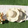 Summer Beach Wavy Edge Wide Brim Straw Hat For Seaside Vacation Women Outdoor Sun Cap