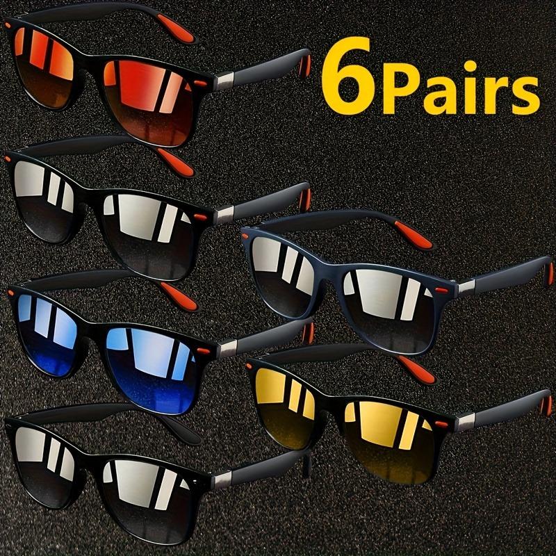 

6pcs Classic Retro Small Frame Square Men s Sunglasses Outdoor Men s Sunshade Driving Glasses Sports UV Resistant Glasses