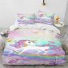 Unicorn Cute Cartoon Comforter Bedding Set,Duvet Cover Bed Set Quilt Cover Pillowcase,Queen Bedding Set For Child Boy Girl Gift
