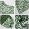 Women Floral Print Mini Dress Casual Loose Waist V-Neck Hollow Out Full Sleeve Above Knee Single Breasted Spring Summer S-XL