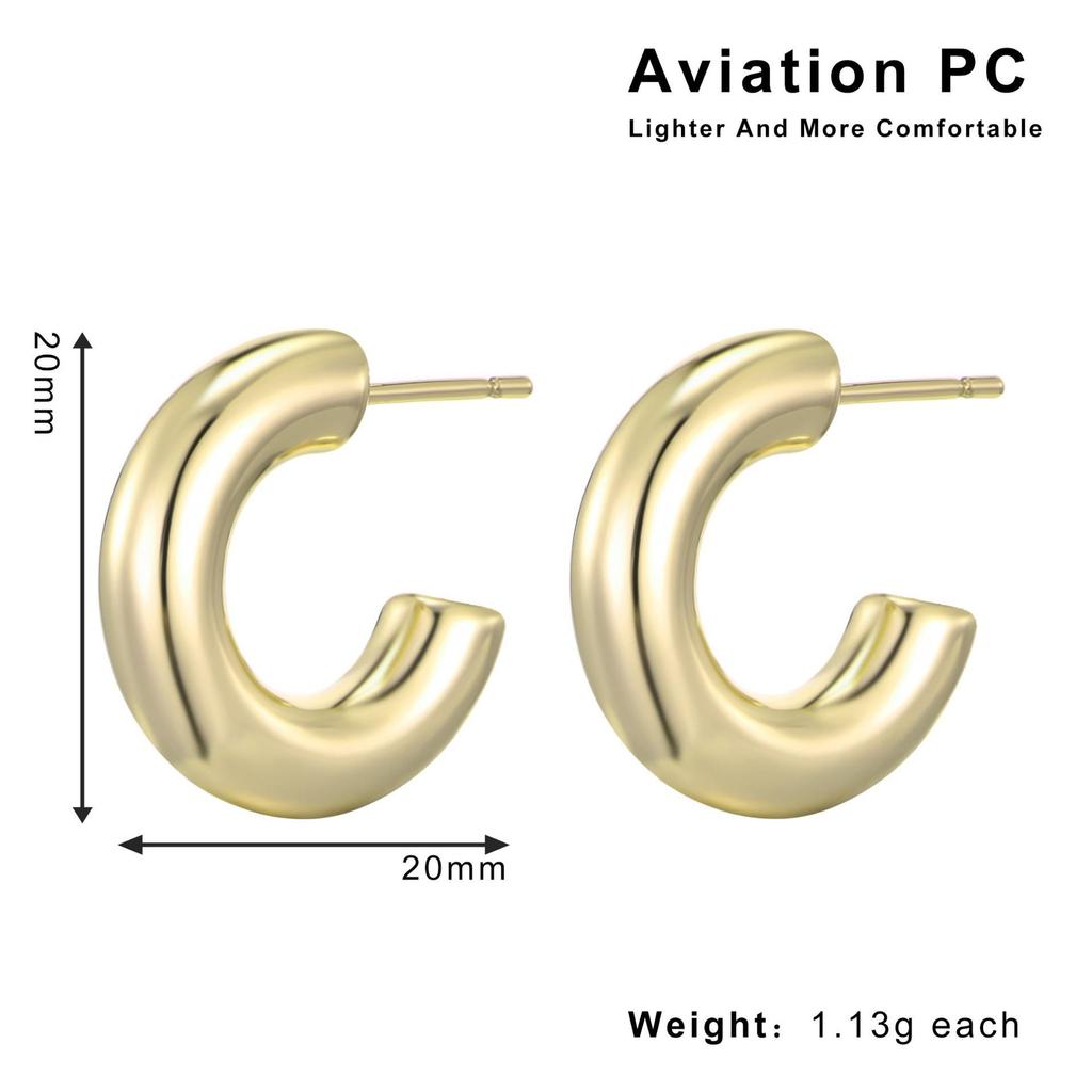 Geometric Retro French Style Stainless Steel Hoop Earrings