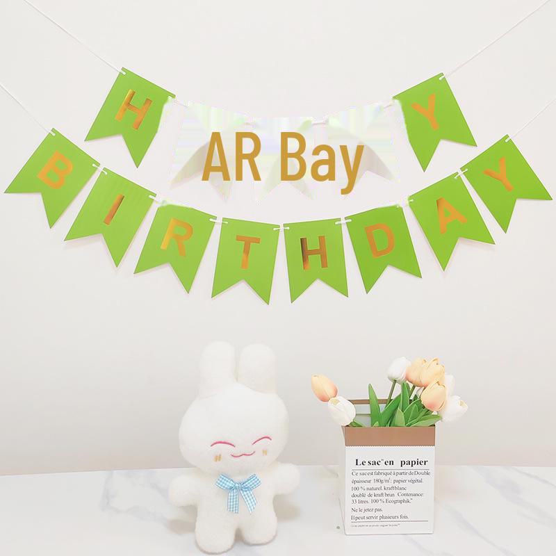 Colorful Happy Birthday Flag Decoration for Baby's First Birthday Photoshoot