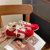Flat-bottomed Forrest Gump shoes women's 2025 new versatile lace-up color matching fashion casual retro German training shoes