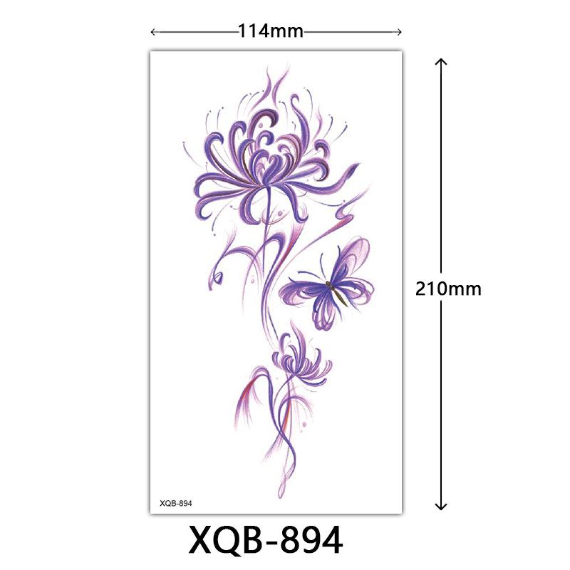 Small Full Arm Tattoo Sticker, Flower Letters, Plain Flower Tattoo Sticker Tattoo