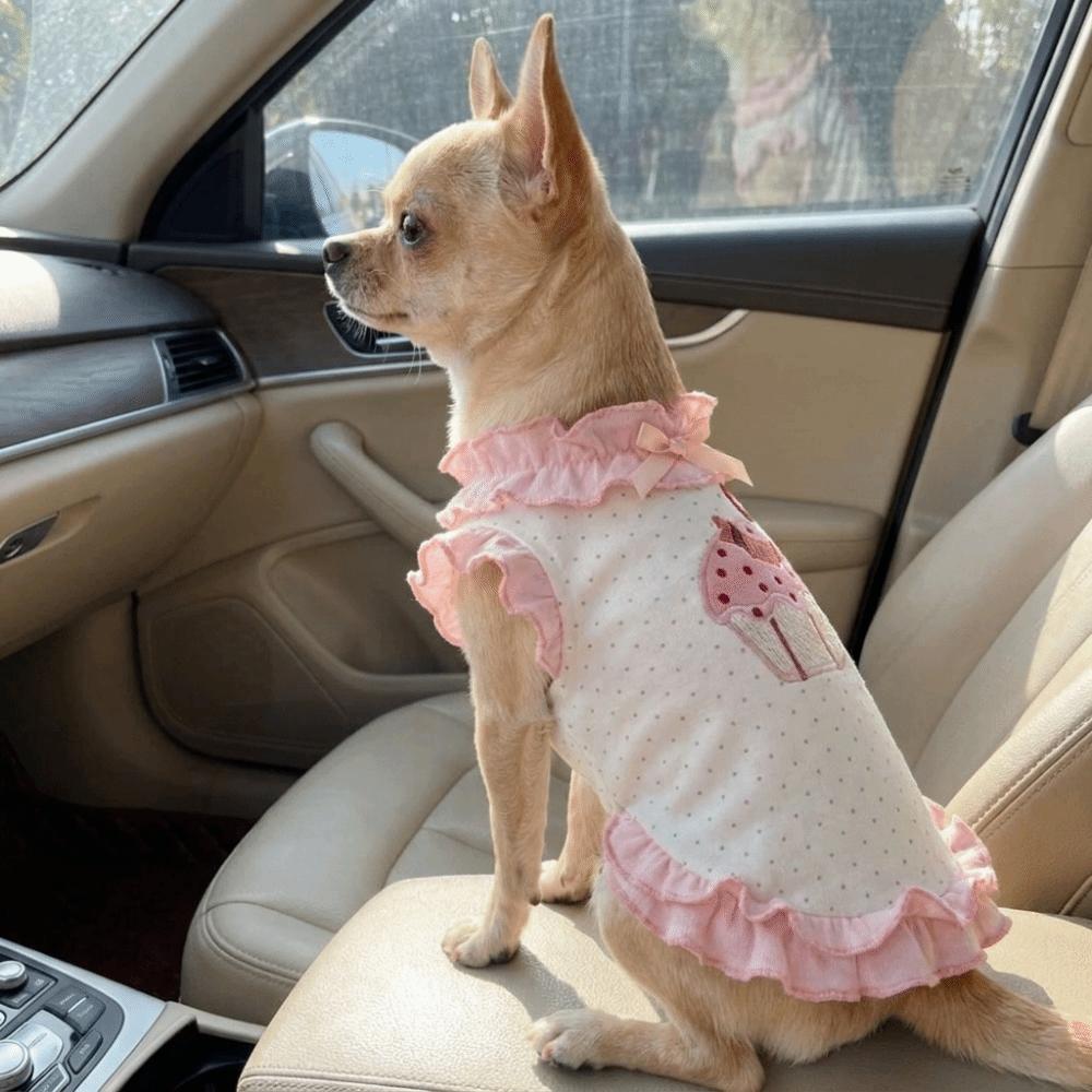 Breathable Pet Dress Shirt Ruffles Design Pet Princess Dress Dog Floral Lace Skirt Photography