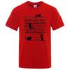 Cotton T Shirt Printed Cat Playing Staves Funny T-shirts for Men Summer Short Sleeve Top Tee Shirts Casual Basic Mens T-shirt