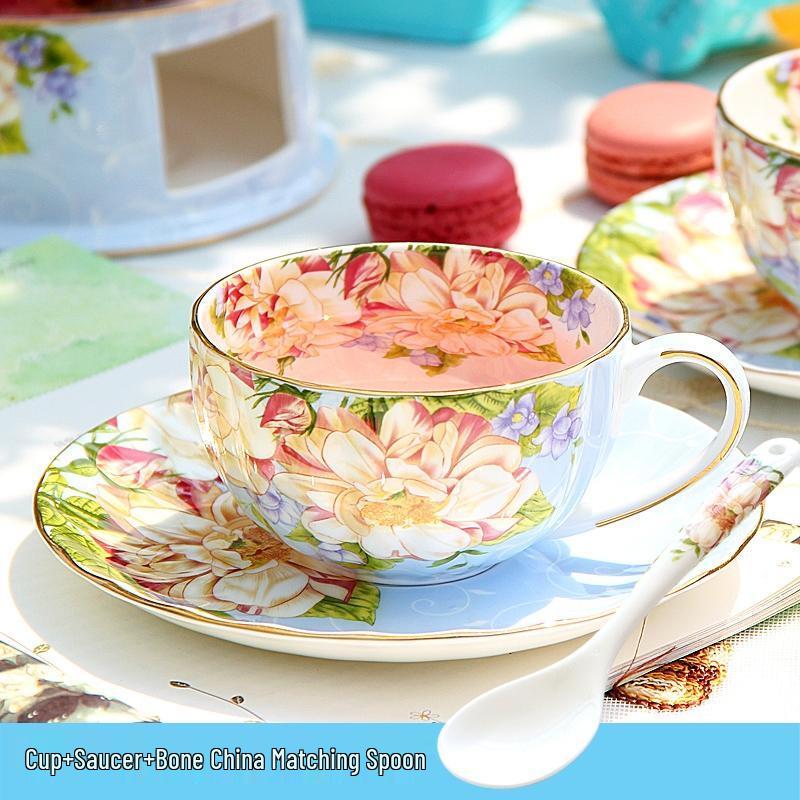 HANDUNYOU European Style Glass Coffee Cup Set