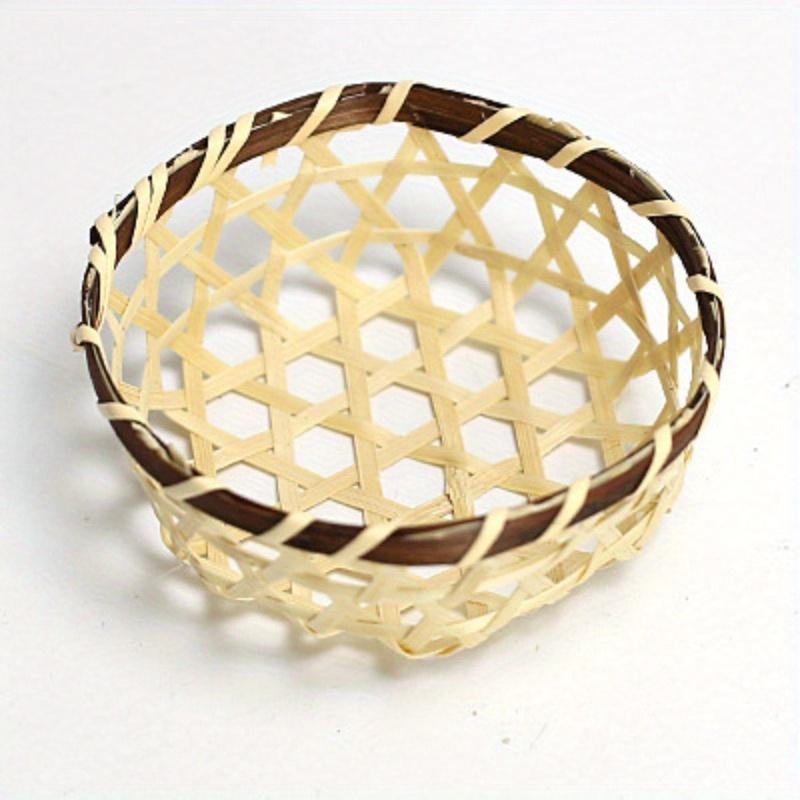 1Pc Mini Handmade Bamboo Fruit Basket for Outdoor Patio Garden Picnic Home Kitchen Dining Room Living Room Halloween Gift Christmas Gift