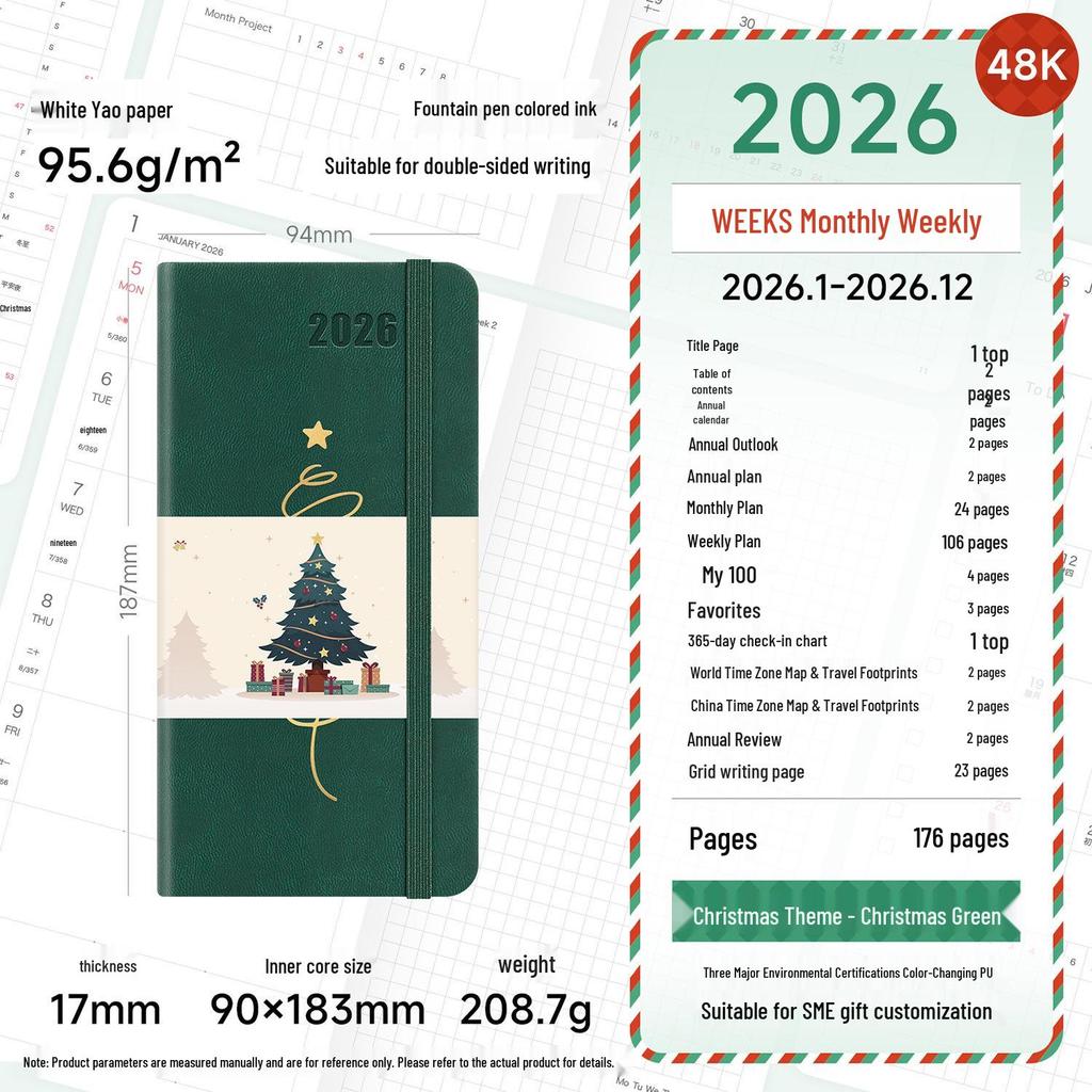 2026 Portable Weekly Planner: Leather-Covered Diary & Time Management Book