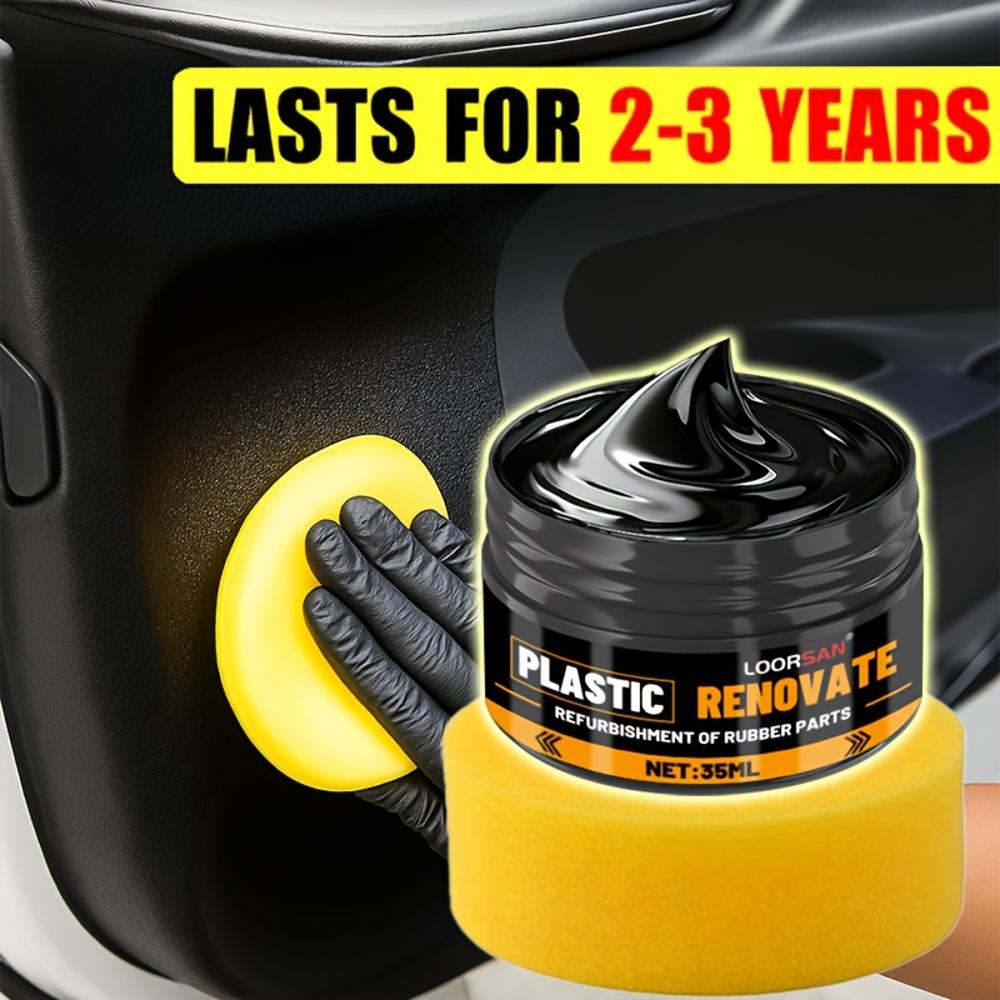 Car Plastic Renovator Wax, Scratch Repair for Car Bumpers and Interiors, Enhances Plastic and Restoration, Prevents Aging
