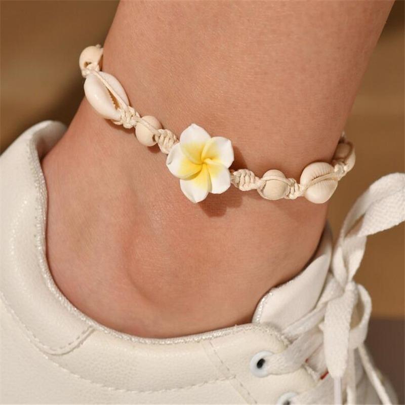 Cheville Bohème Tendance Cheville de Plage Charme Femmes Fleur Chaîne de Pied Accessoires d'Été Bracelet de Plage Pieds Nus Accessoires de Vêtement