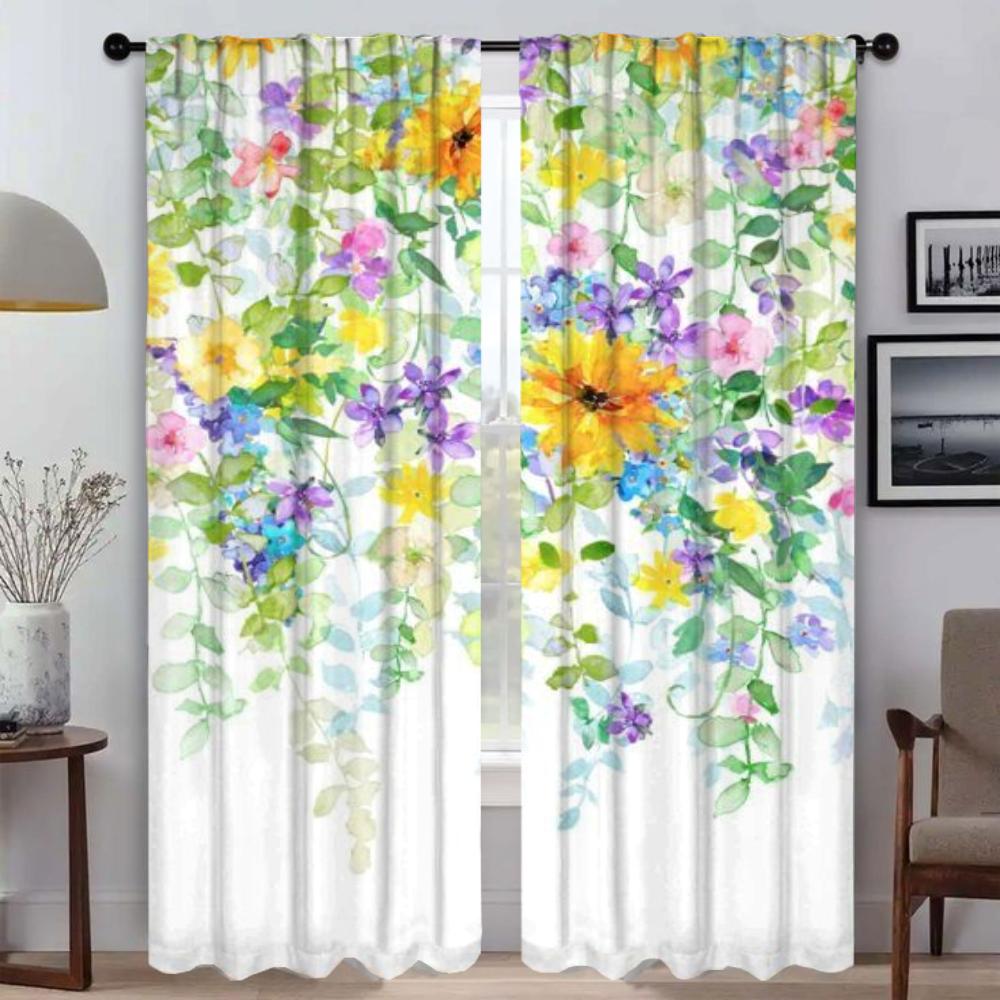 Blackout Curtain for Room 2 Panel A Little Flowers Kitchen Curtains Blinds Home Interior Curtains Tulle for Bedroom Shades Child