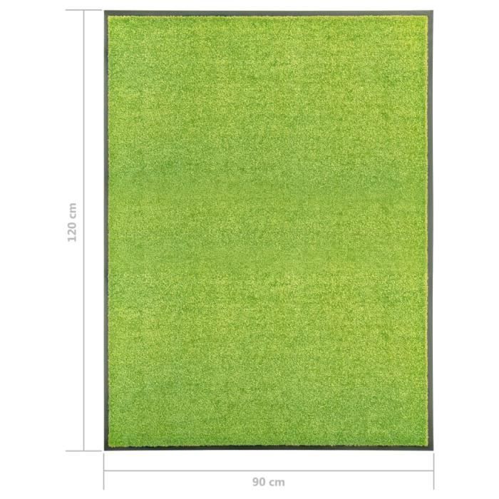 VidaXL Paillasson lavable Vert 90x120 cm