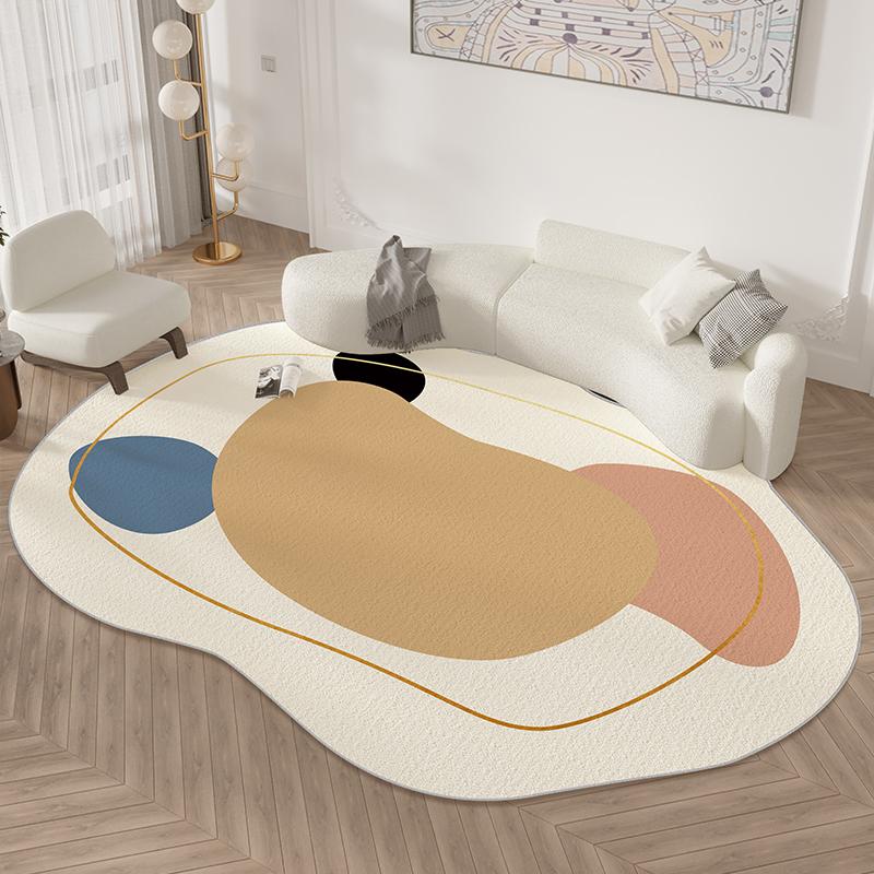 Japanese Wabi-Sabi Style Rug Living Room Cream Style Sofa Coffee Table Rug Irregular Large Non-Slip Pad Home Decorating