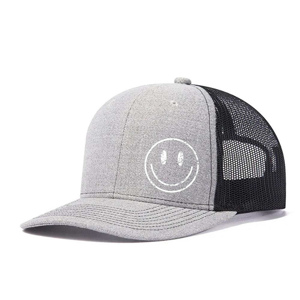 Outdoor Breathable Baseball Cap With Embroidered Smile Face For Casual Summer Wear