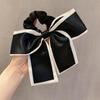 Korean Style Bow Hair Tie for Girls - Elegant Low Ponytail Accessory