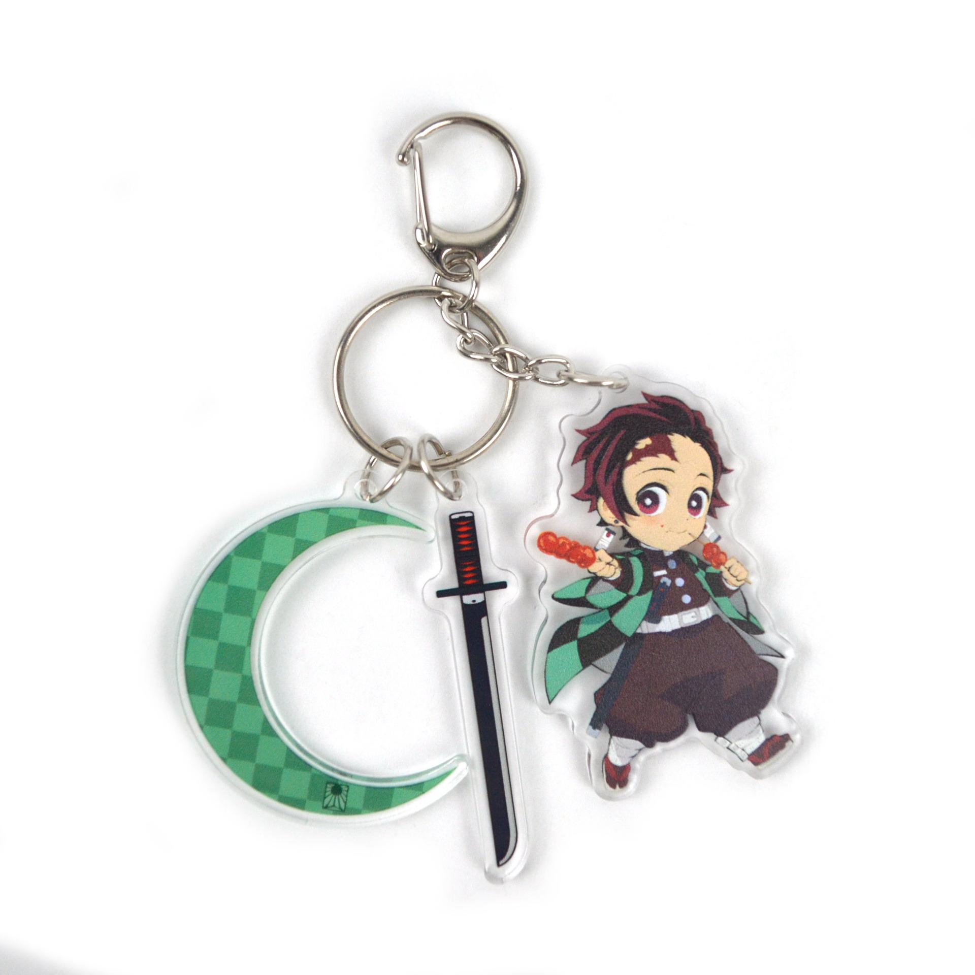 

Demon Slayer Kamado Tanjirou Kamado Nezuko Agatsuma Zenitsu Animation Figure Key Ring Acrylic Key Chain Pendant Present