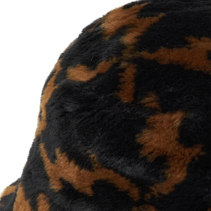 Vegan Tiger Big Icon Jacquard Fur Bucket Hat_Black