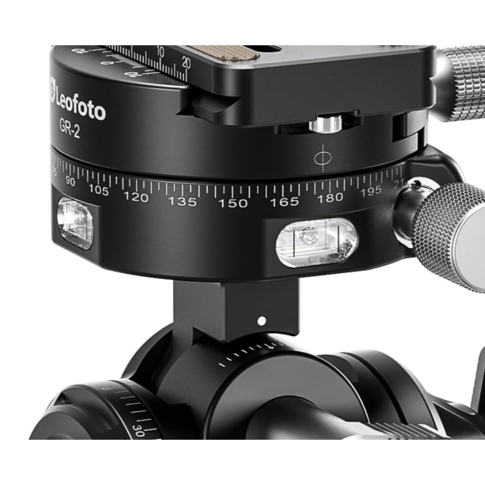 Leofoto Panoramic Gear Head with Panning Gear 60mm Base 20kg Load Capacity GR-2 Control, Level, Arca-Swiss Compatible, Diameter, (Product Code